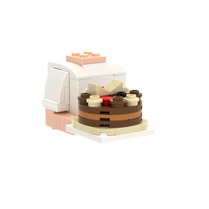 Big Cake brick figure accessory, left-side view