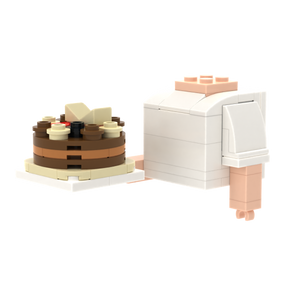 Big Cake brick figure accessory, right-side view