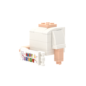 Birthday Banner brick figure accessory, right-side view