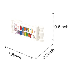 Birthday Banner brick figure accessory, size guide