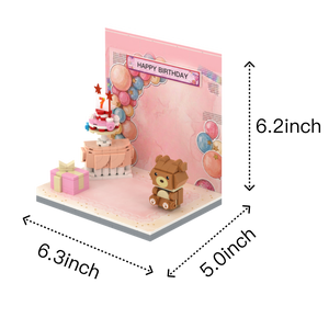Birthday · Princess brick scene, size guide