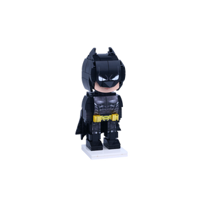 Black-Caped Night Vigilante custom brick figure, left-side view