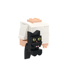 Black Cat brick figure accessory, left-side view