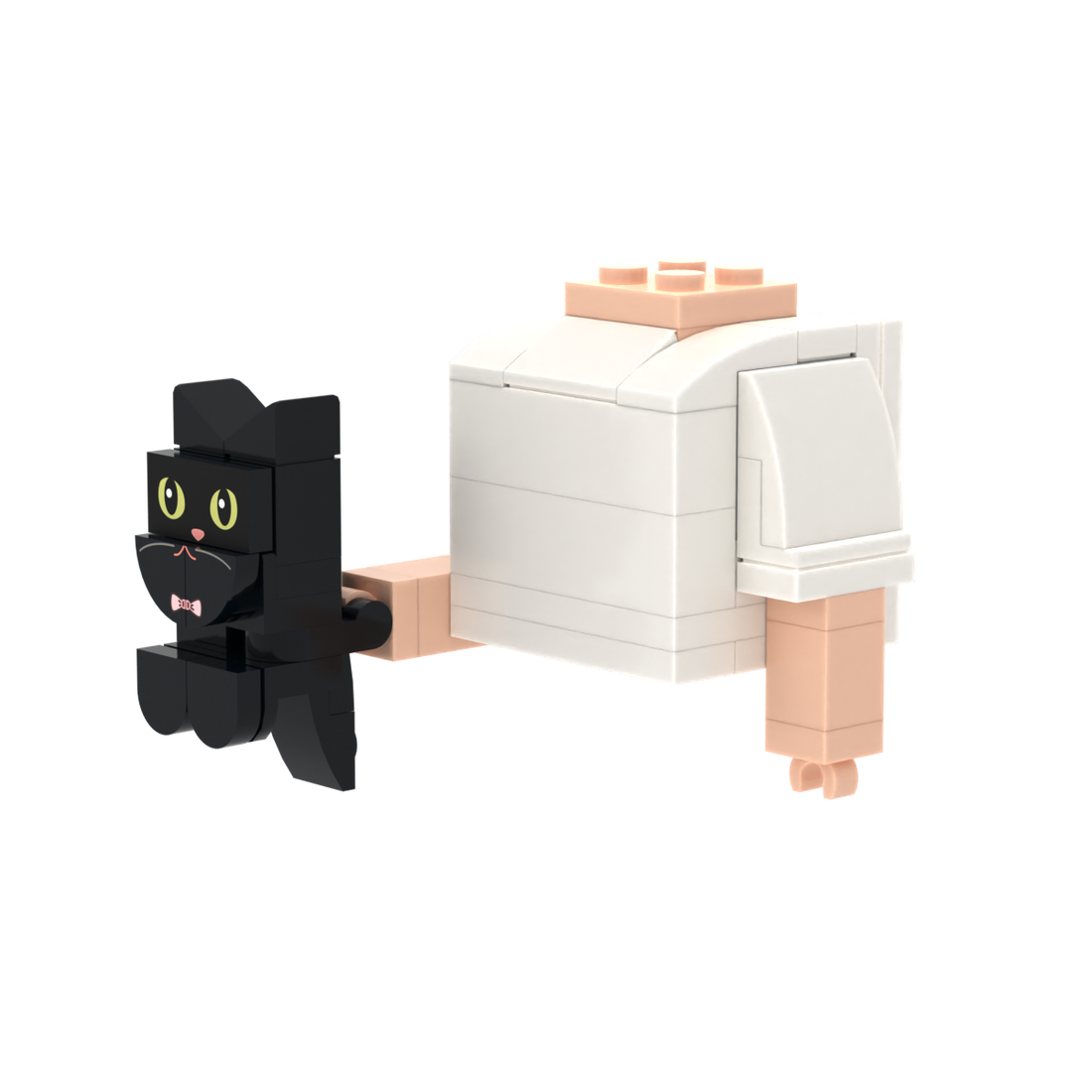 Black Cat brick figure accessory, right-side view