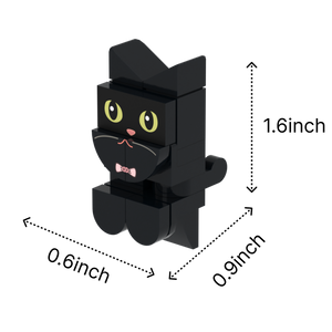 Black Cat brick figure accessory, size guide
