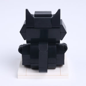 Black Cat cat brick figure, back view