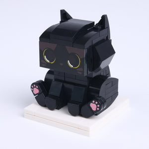 Black Cat cat brick figure, right-side view