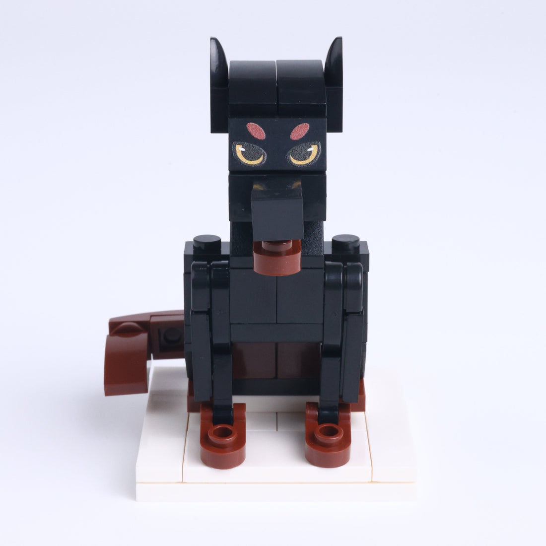 Black Doberman dog brick figure, main product view