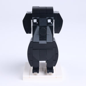 Black Labrador dog brick figure, main product view