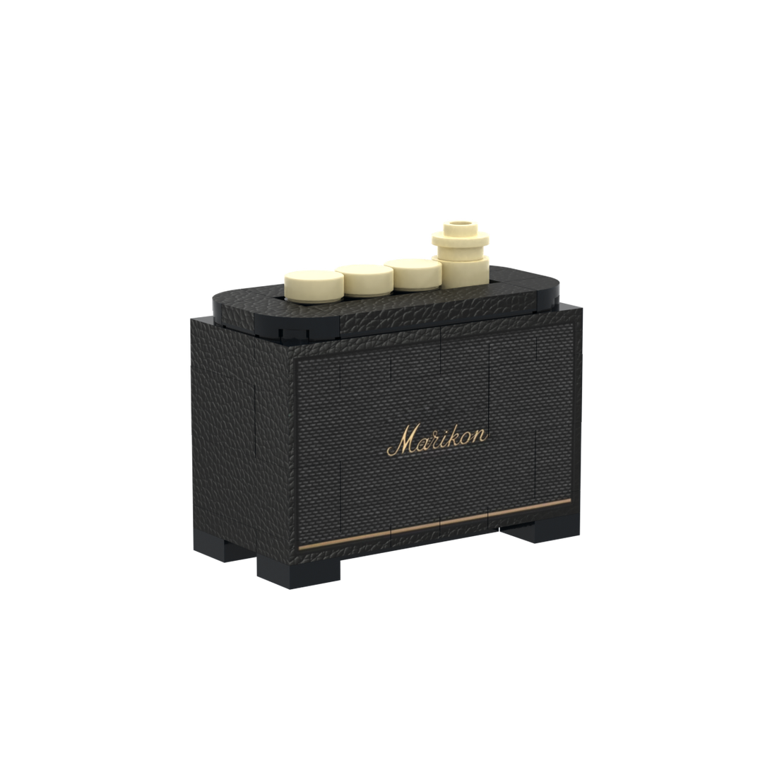 Black Speaker brick scene accessory, right-side view
