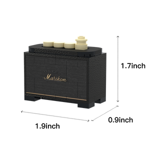 Black Speaker brick scene accessory, size guide