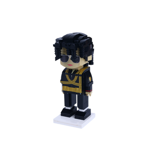 Black Suit Dance Performer custom brick figure, right-side view