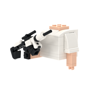 Black-White Rifle brick figure accessory, right-side view