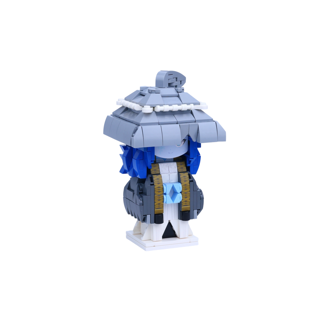 Blue-Winged Warrior custom brick figure, left-side view