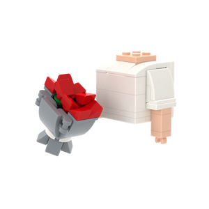 Bouquet brick figure accessory, right-side view
