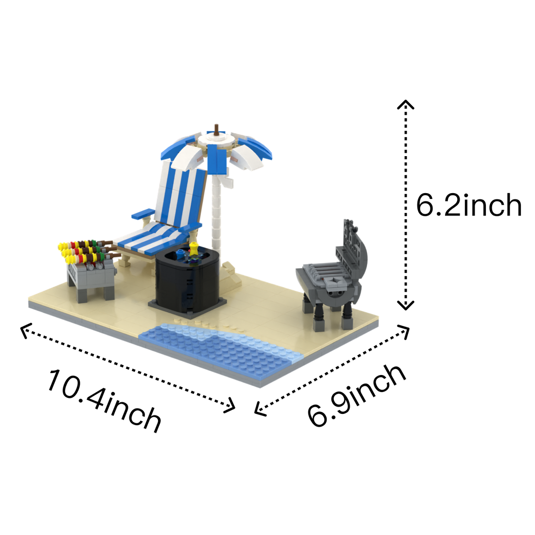 Brew & BBQ brick scene, size guide
