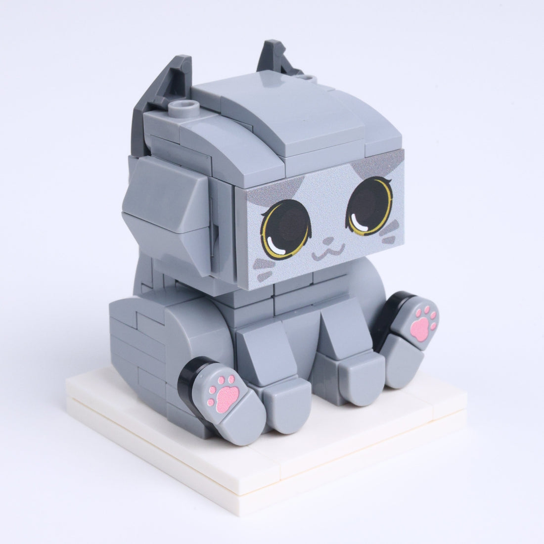 British Blue Cat cat brick figure, left-side view