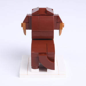 Brown Dachshund dog brick figure, back view