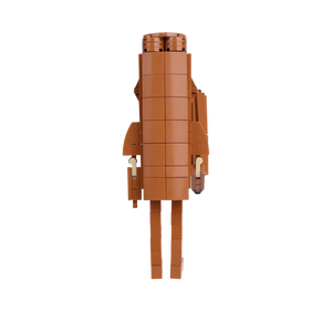 Brown Stick Man brick art collectible, back view