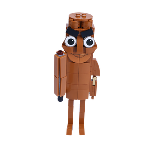Brown Stick Man brick art collectible, main product view