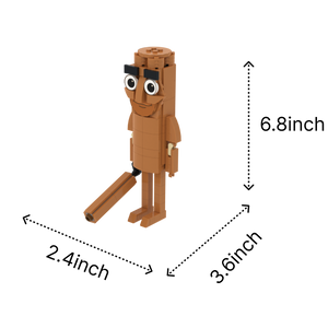 Brown Stick Man brick art collectible, size guide