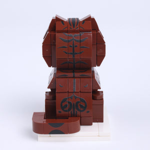 Brown Tabby Cat cat brick figure, back view