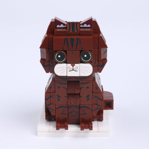 Brown Tabby Cat cat brick figure, main product view