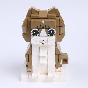Brown White Cat Design 3 cat brick figure, main product view