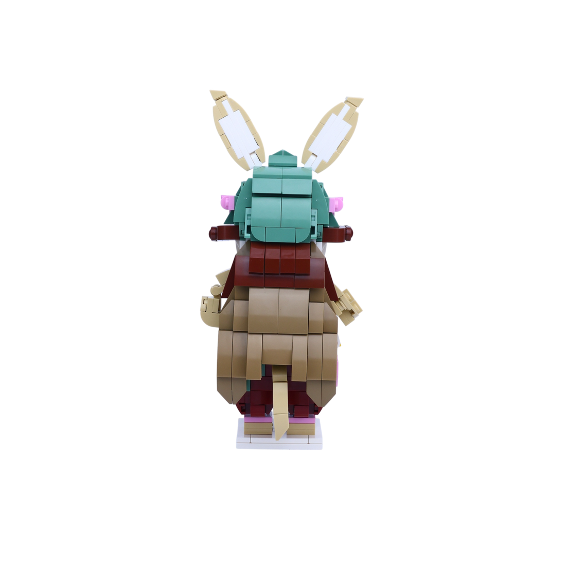 Bunny-Eared Girl custom brick figure, back view
