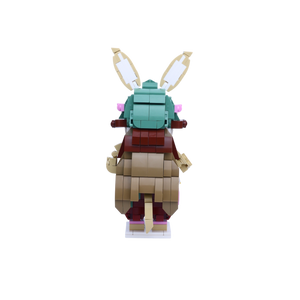 Bunny-Eared Girl custom brick figure, back view