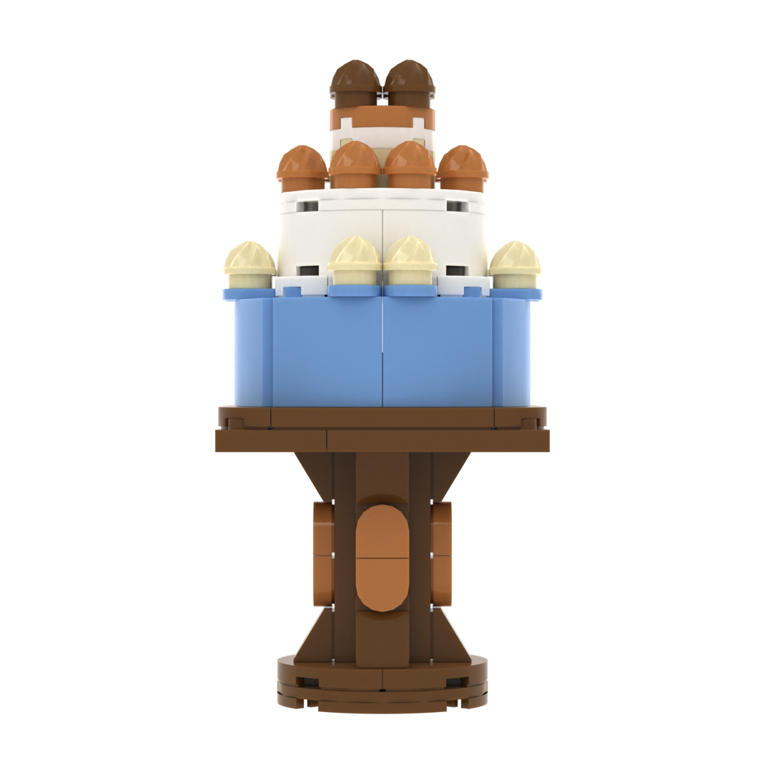 Cake On Tall Cake Stand brick scene accessory, left-side view