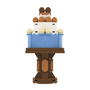 Cake On Tall Cake Stand brick scene accessory, left-side view