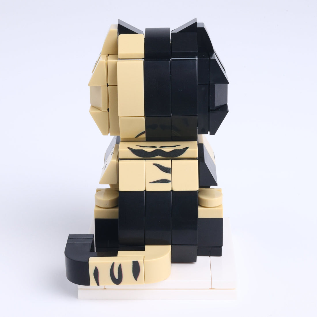 Calico Cat Design 2 cat brick figure, back view