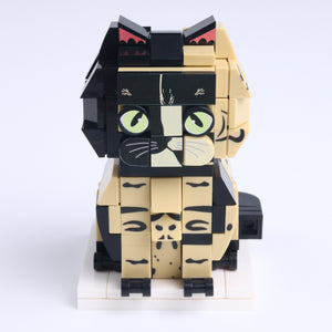 Calico Cat Design 2 cat brick figure, main product view