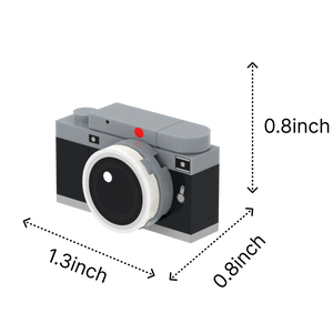 Camera brick figure accessory, size guide