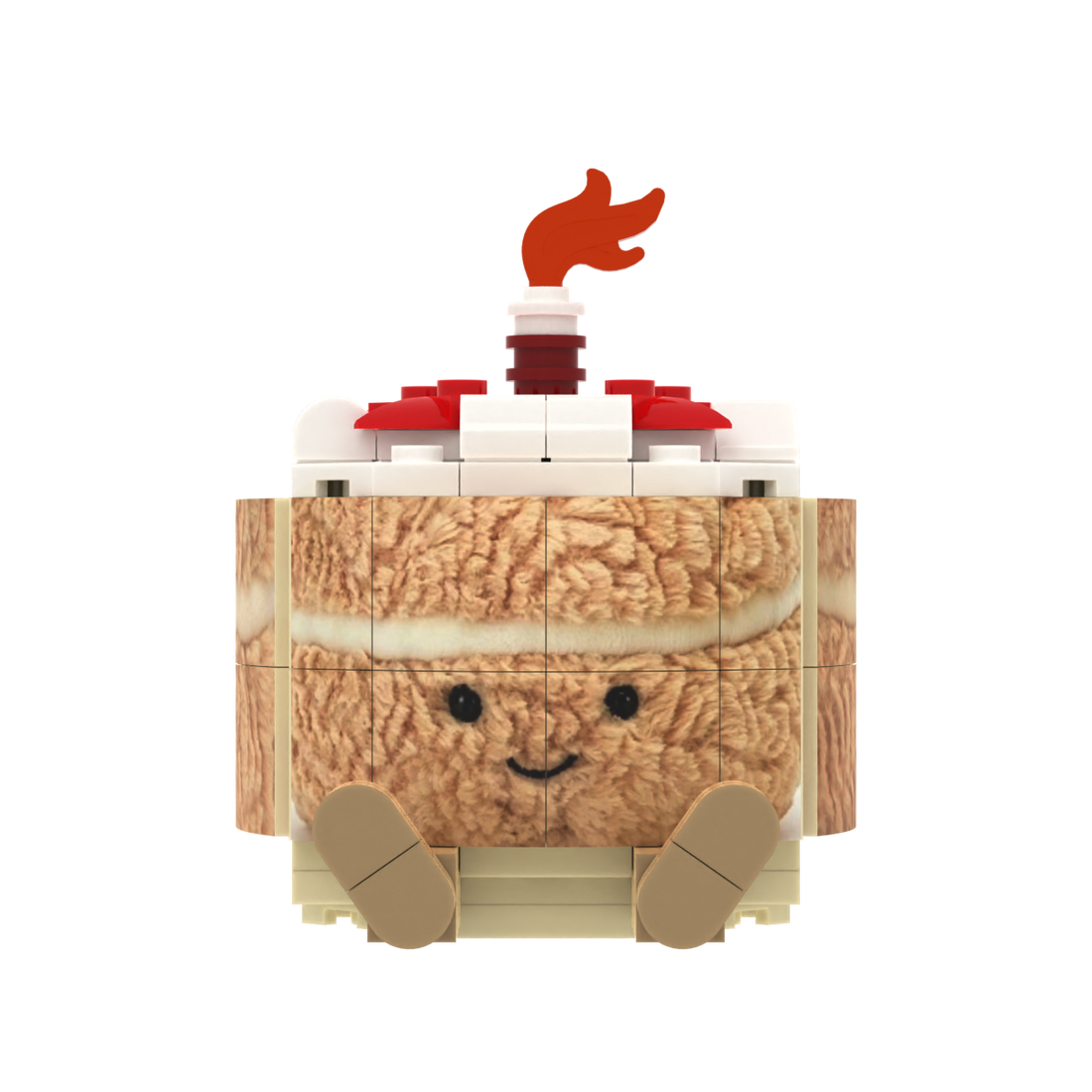 Cartoon Cake Figure brick scene accessory, left-side view