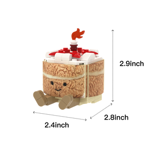Cartoon Cake Figure brick scene accessory, size guide