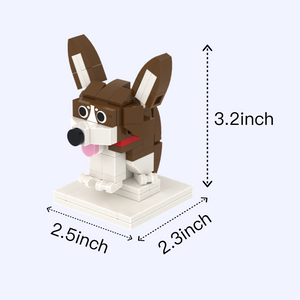 Chihuahua dog brick figure, size guide