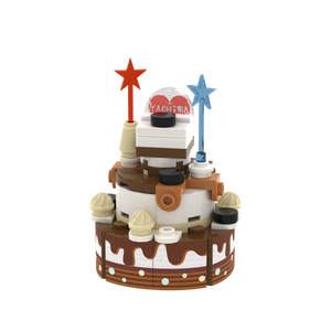 Chocolate Multi-layer Birthday Cake brick scene accessory, detail view 1