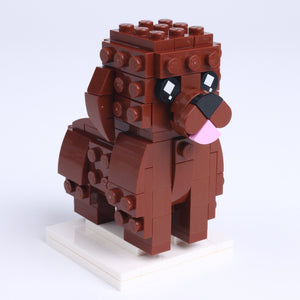 Cockapoo dog brick figure, left-side view