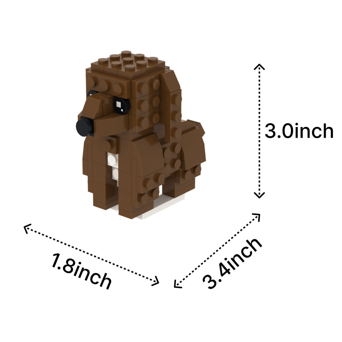 Cocker Spaniel dog brick figure, size guide