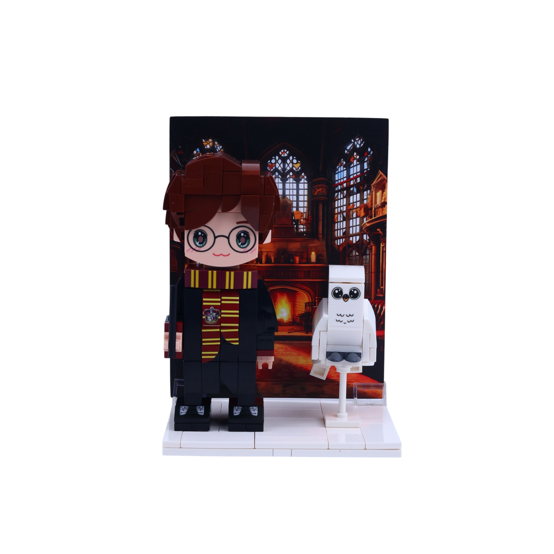 Scarred Wand Student custom brick figure, back view