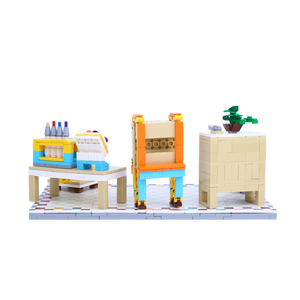 Colorful Studio brick scene, back view
