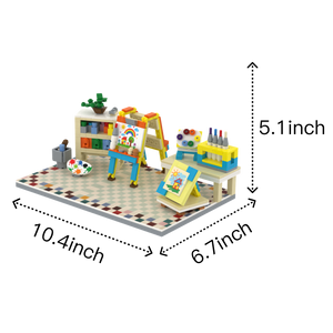 Colorful Studio brick scene, size guide