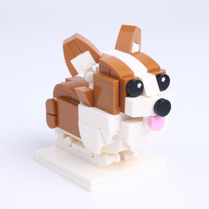 Corgi dog brick figure, left-side view