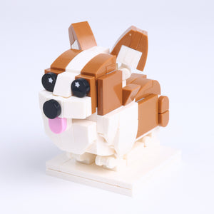 Corgi dog brick figure, right-side view