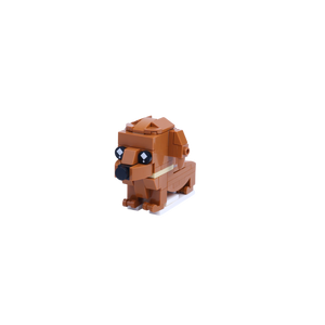 Dachshund dog brick figure, left-side view