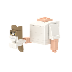 Dark Tan Cat brick figure accessory, right-side view
