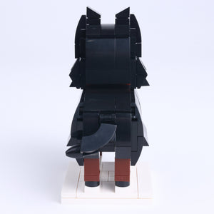 Doberman dog brick figure, back view