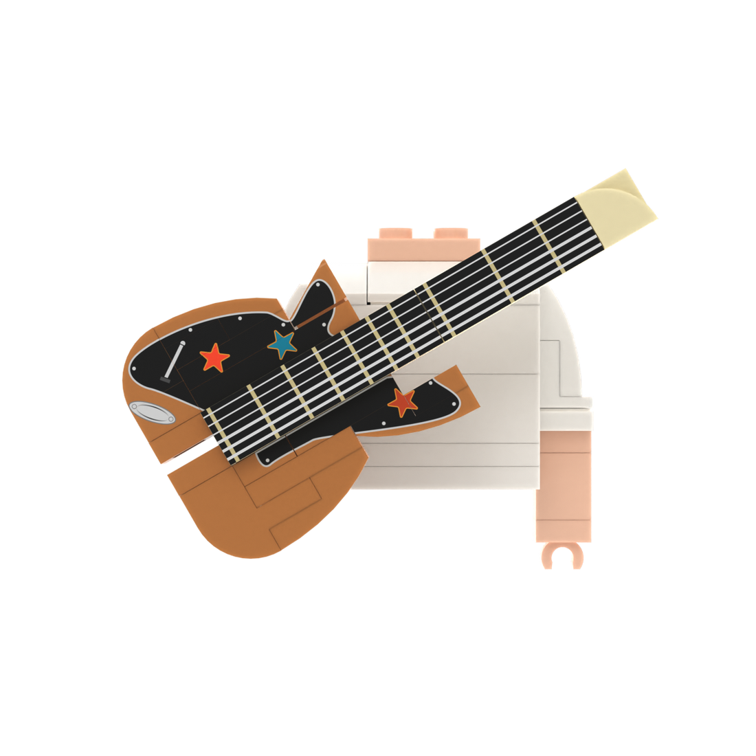 Electric Guitar With Color Stars brick figure accessory, main product view